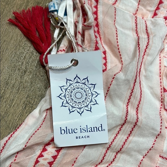 Blue Island White and Pink Swim Coverup - Picture 2 of 6